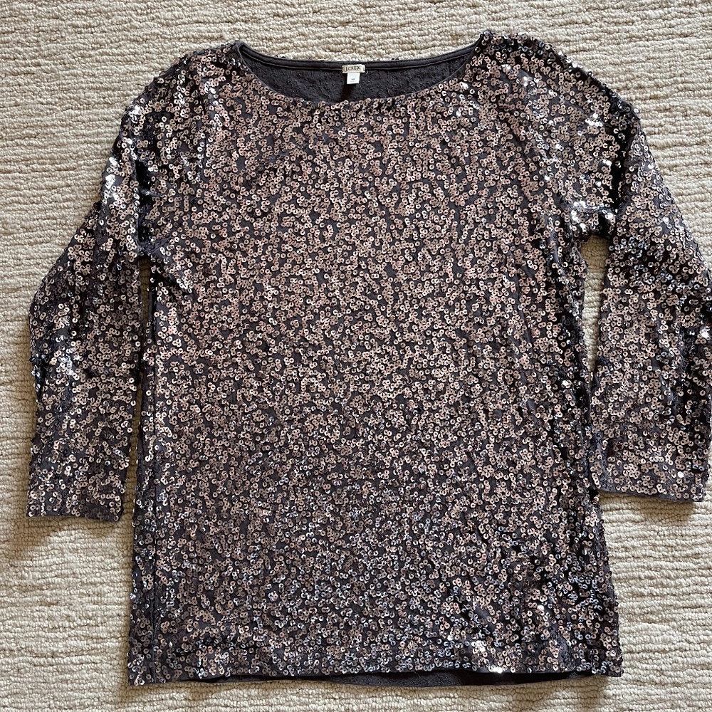 J. Crew sequined Long Sleeved Tee Shirt